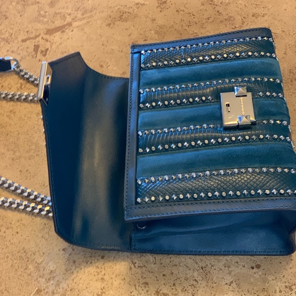 Michael Kors Blue Leather and Suede Handbag - Picture 3 of 5